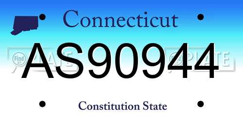 AS90944 Connecticut License Plate