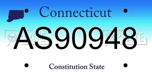 AS90948 Connecticut License Plate