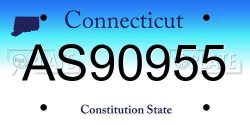 AS90955 Connecticut License Plate