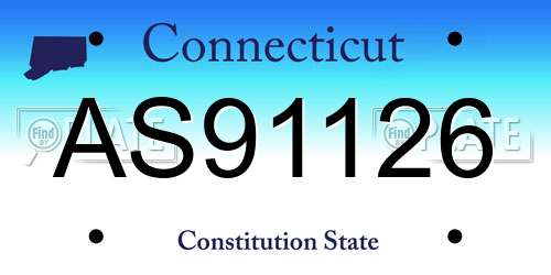 AS91126 Connecticut License Plate
