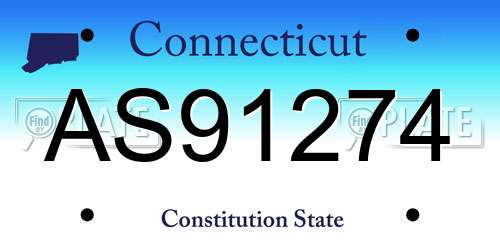 AS91274 Connecticut License Plate