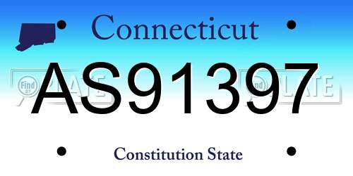 AS91397 Connecticut License Plate
