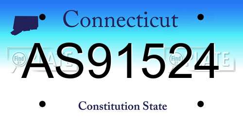 AS91524 Connecticut License Plate