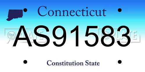 AS91583 Connecticut License Plate
