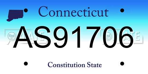 AS91706 Connecticut License Plate