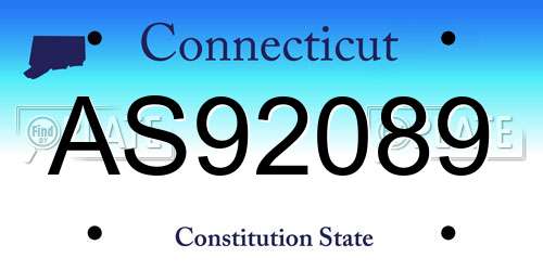 AS92089 Connecticut License Plate
