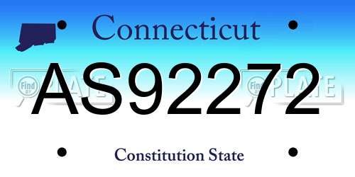AS92272 Connecticut License Plate