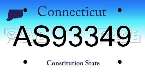 AS93349 Connecticut License Plate