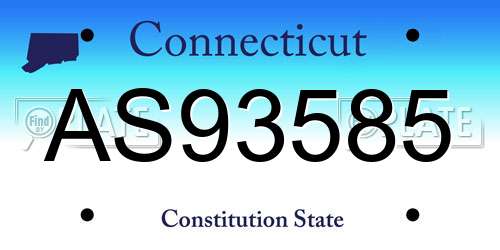 AS93585 Connecticut License Plate