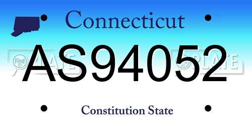 AS94052 Connecticut License Plate