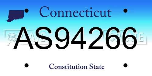 AS94266 Connecticut License Plate