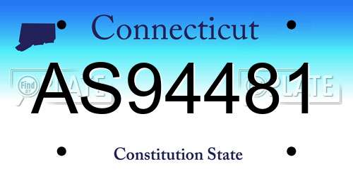 AS94481 Connecticut License Plate