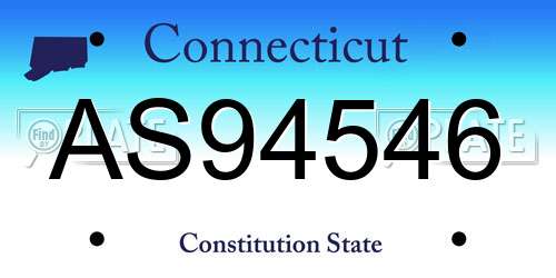 AS94546 Connecticut License Plate