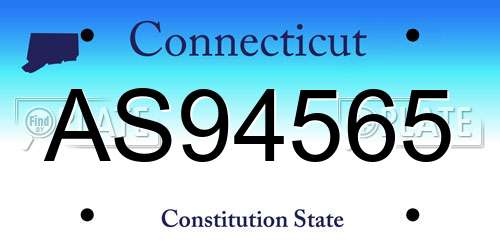 AS94565 Connecticut License Plate