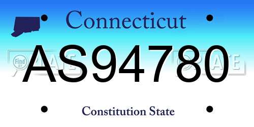 AS94780 Connecticut License Plate