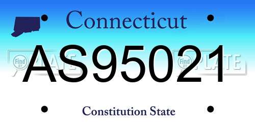 AS95021 Connecticut License Plate