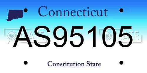 AS95105 Connecticut License Plate