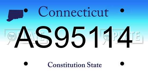 AS95114 Connecticut License Plate