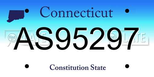 AS95297 Connecticut License Plate