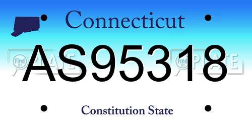 AS95318 Connecticut License Plate