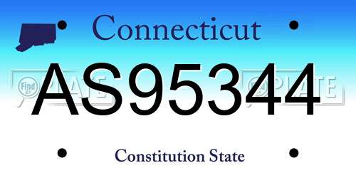 AS95344 Connecticut License Plate