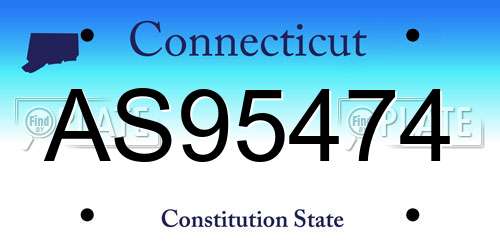 AS95474 Connecticut License Plate