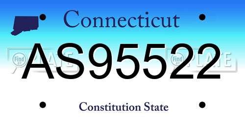 AS95522 Connecticut License Plate