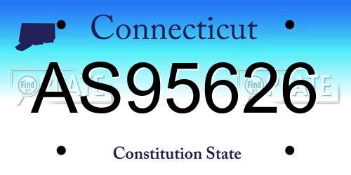 AS95626 Connecticut License Plate