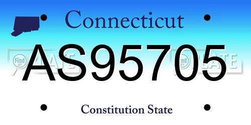 AS95705 Connecticut License Plate