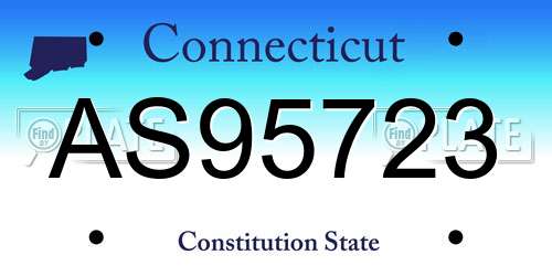 AS95723 Connecticut License Plate