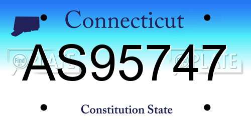 AS95747 Connecticut License Plate