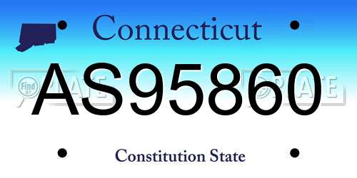 AS95860 Connecticut License Plate