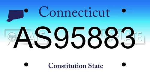 AS95883 Connecticut License Plate