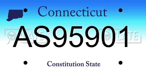 AS95901 Connecticut License Plate