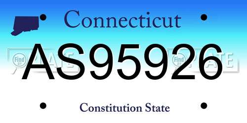 AS95926 Connecticut License Plate
