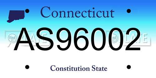 AS96002 Connecticut License Plate