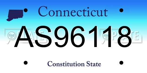 AS96118 Connecticut License Plate