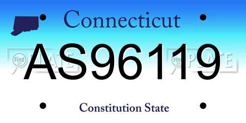 AS96119 Connecticut License Plate