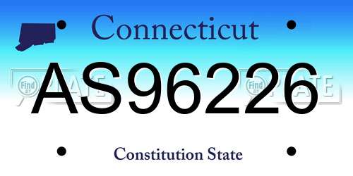 AS96226 Connecticut License Plate