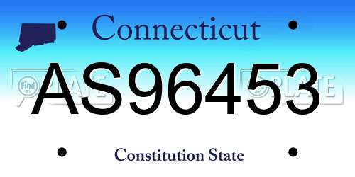AS96453 Connecticut License Plate