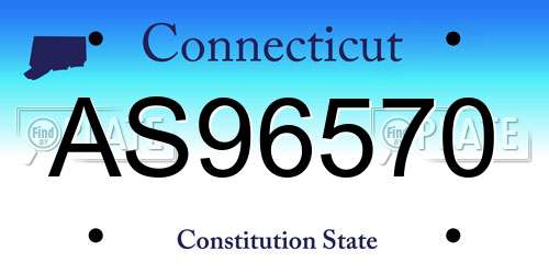 AS96570 Connecticut License Plate