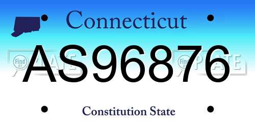AS96876 Connecticut License Plate