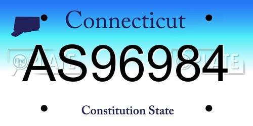 AS96984 Connecticut License Plate