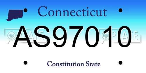 AS97010 Connecticut License Plate