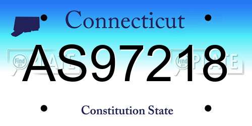 AS97218 Connecticut License Plate