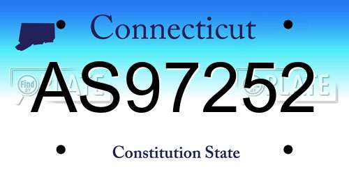 AS97252 Connecticut License Plate