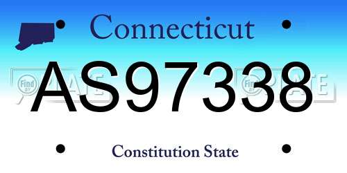 AS97338 Connecticut License Plate