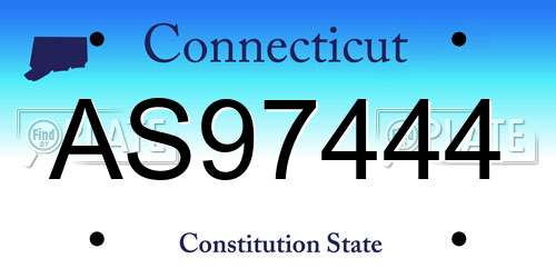 AS97444 Connecticut License Plate