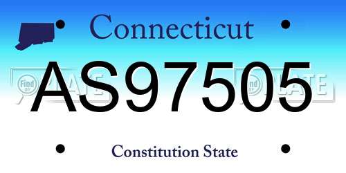 AS97505 Connecticut License Plate