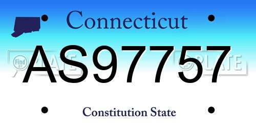 AS97757 Connecticut License Plate
